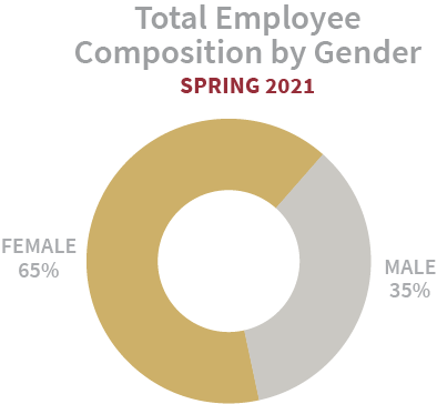 Employee Composition by Gender 2018 - 63% Female, 37% Male