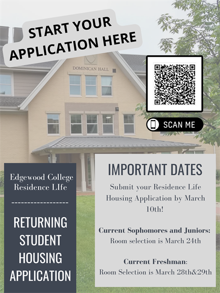 Edgewood College Residence Life Returning Student Application Poster 
