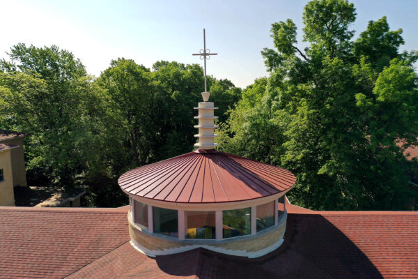 a building with a cross on top
