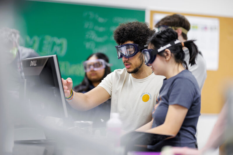 a group of people wearing goggles