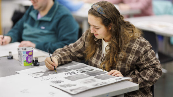 a person drawing