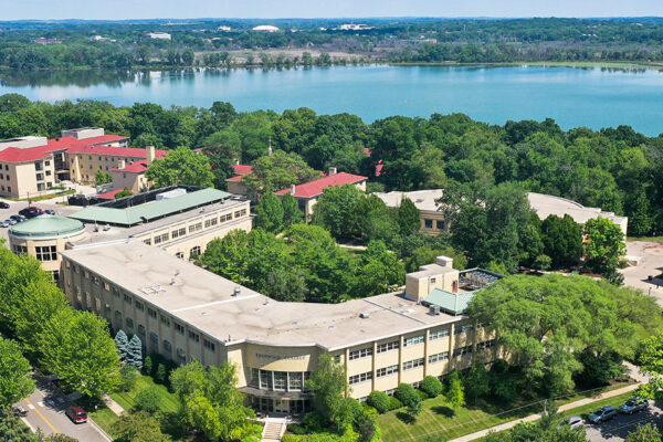 Skyview shot of Edgewood University