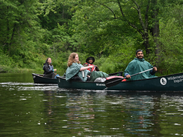 people in canoes